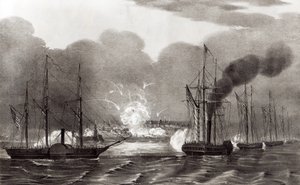 ベラクルス海軍砲撃、1847年3月、パブ。 Currier and Ives、1847 作： American School
